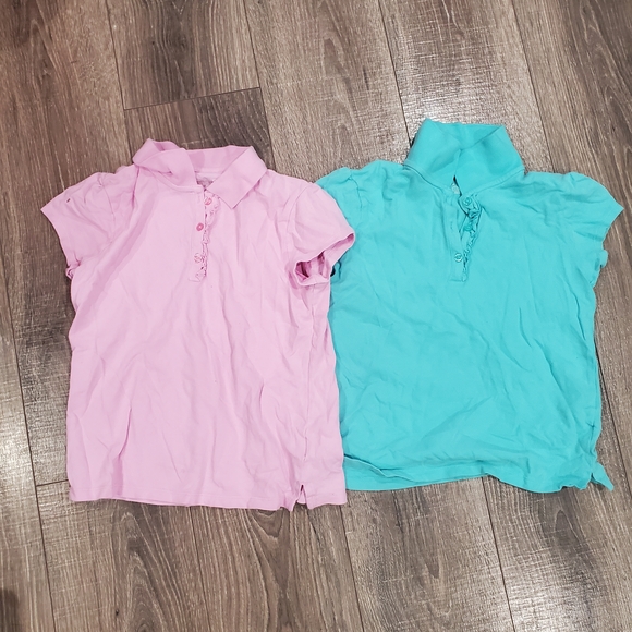 Kids polo tops size 10-12 The Children's Place Pink and Blue Kids Polos - Picture 1 of 7